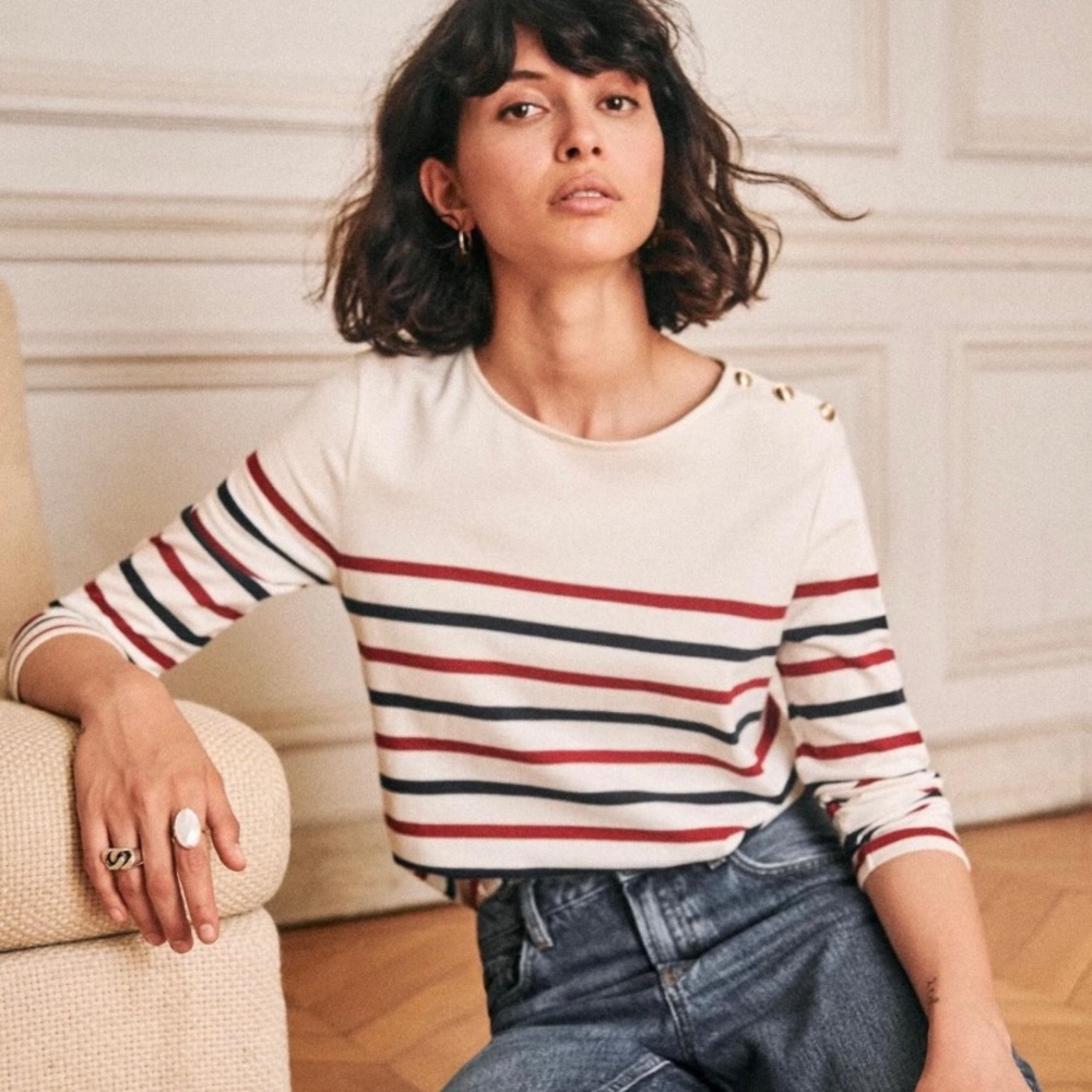 Sezane Loic Striped Jersey Sz. S